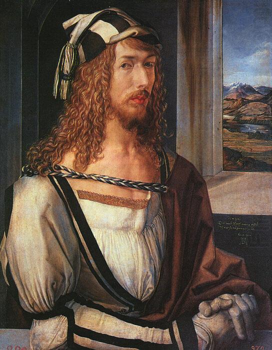 Albrecht Durer Self Portrait with Gloves china oil painting image